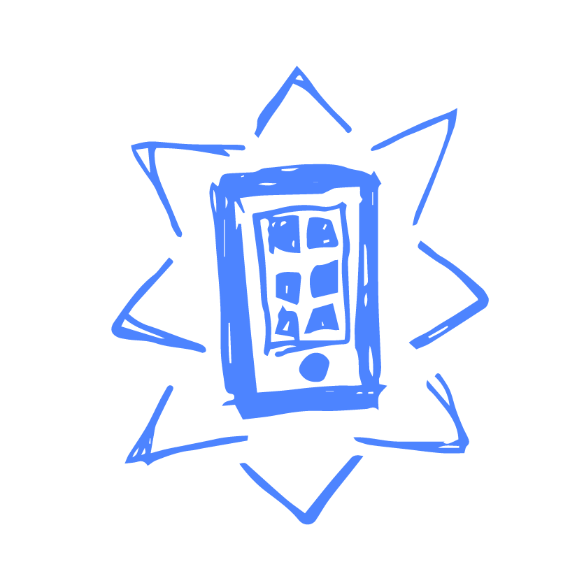 yellow drawn icon of poster on a stand